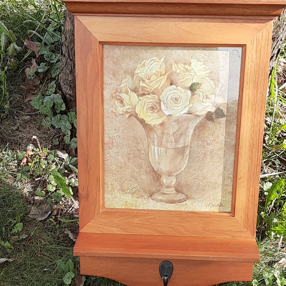 Framed Picture in Wooden Frame w/Shelf & Hook. Picture by Albena hristova